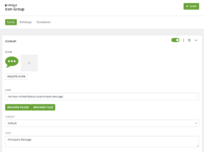 Screenshot of Icon group widget